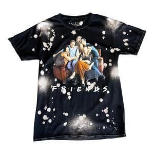 Friends TV Show Graphic T SHIRT SM Men's Women's TEE Black Tie Dye 100% Cotton